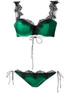 Oseree - Push-up Travaille Bikini - Women - Cotton/nylon/polyamide/spandex/elastane - M, Green, Cotton/nylon/polyamide/spandex/elastane