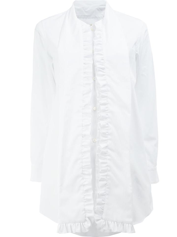 Comme Des Garçons Ruffled Trim Shirt - White