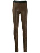 Drome Skinny Leather Trousers - Brown