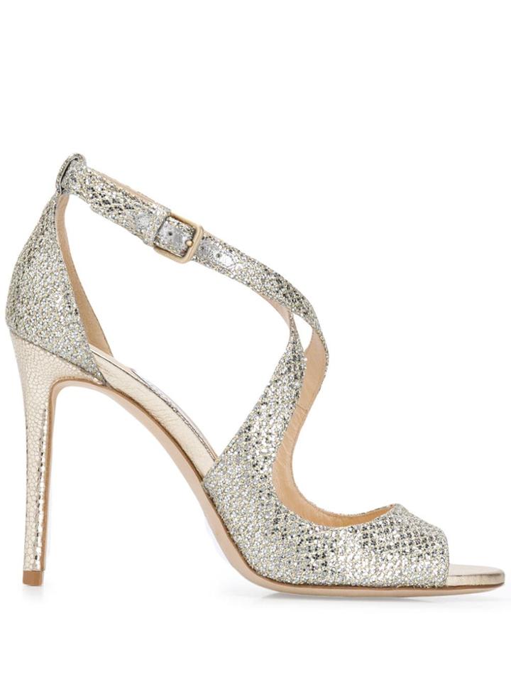 Jimmy Choo Emily 100 Stiletto Sandals - Silver