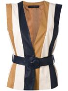 Drome - Striped Jacket - Women - Leather/cupro - M, Nude/neutrals, Leather/cupro