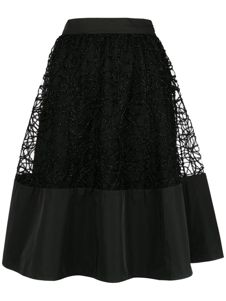 Gloria Coelho Flared Skirt - Black