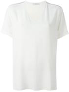 Fabiana Filippi V-neck T-shirt, Women's, Size: 44, White, Viscose/wool