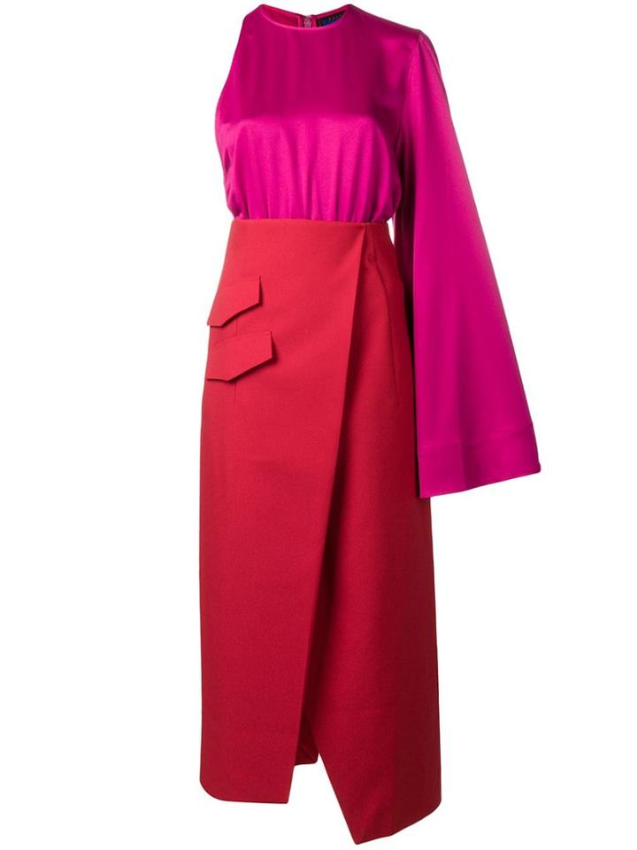 Solace London One Shoulder Midi Dress - Red