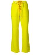 Facetasm Lace-up Cropped Trousers - Yellow & Orange