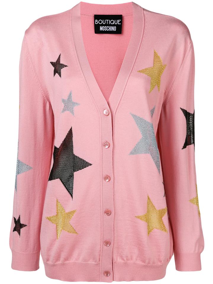 Moschino Star Button Cardigan - Pink & Purple