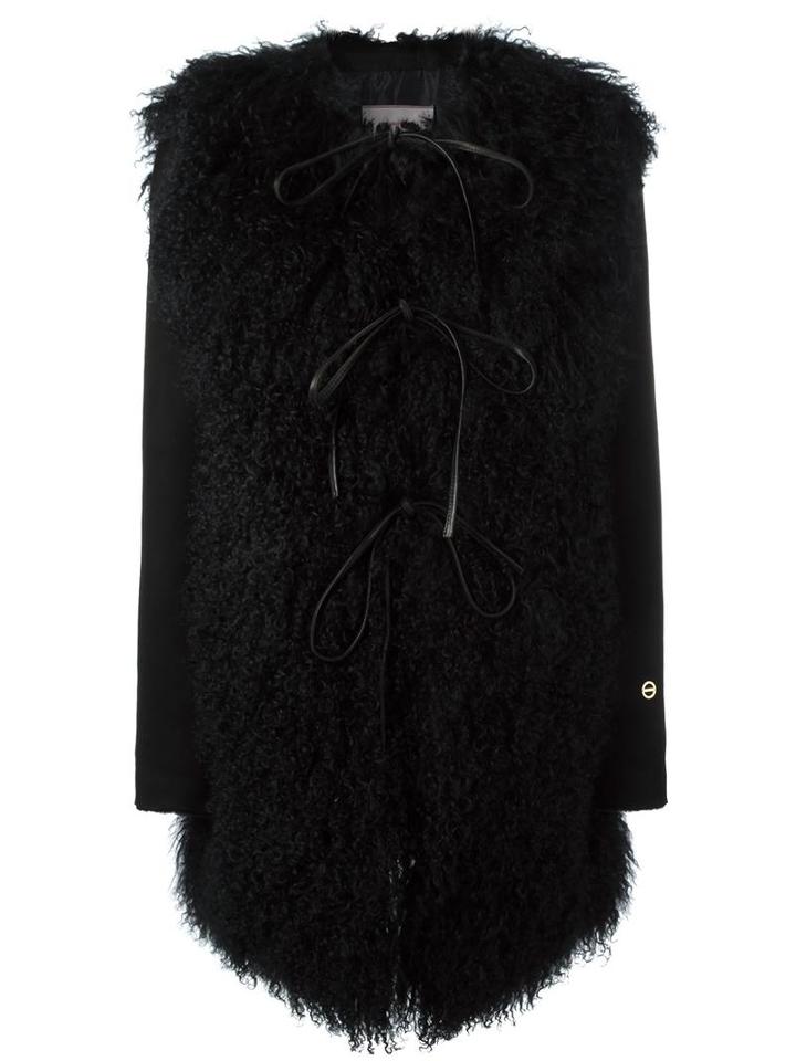 Borbonese Fur Coat, Women's, Size: 42, Black, Lamb Fur/sheep Skin/shearling/leather/polyester