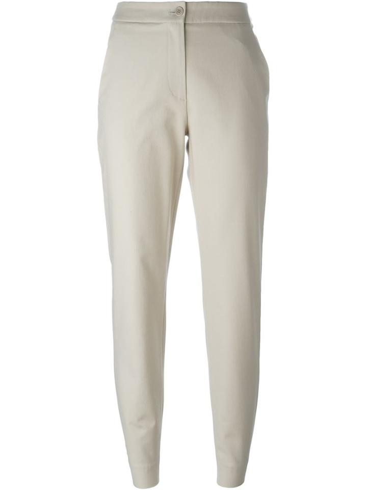 Moschino Slim-fit Trousers, Women's, Size: 40, Nude/neutrals, Cotton/spandex/elastane