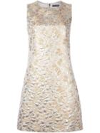 Dolce & Gabbana Sleeveless Brocade Dress, Women's, Size: 40, Grey, Silk/acrylic/spandex/elastane/metallic Fibre
