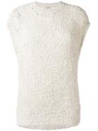 Brunello Cucinelli - Lace Knitted Top - Women - Silk/cotton/polyamide/acetate - One Size, Nude/neutrals, Silk/cotton/polyamide/acetate