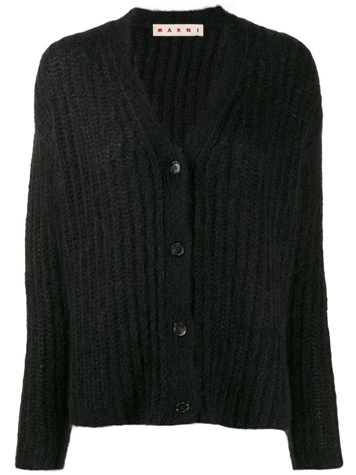 Marni Ribbed Cardigan - Black