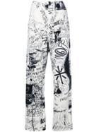 Mm6 Maison Margiela Grafitti Print Track Pants - White