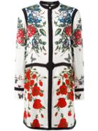 Alexander Mcqueen Panelled Floral Print Dress, Women's, Size: 40, White, Silk