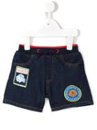 Kenzo Kids - Badges Shorts - Kids - Cotton/polyester/spandex/elastane - 6 Mth, Blue