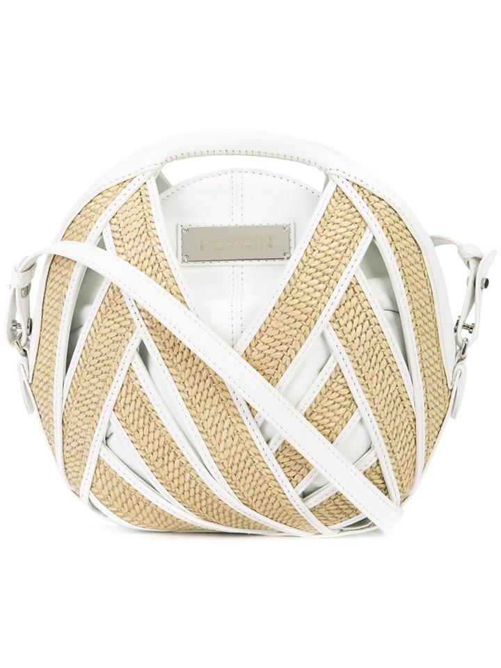 Perrin Paris Round Clutch, Women's, Nude/neutrals, Straw/leather