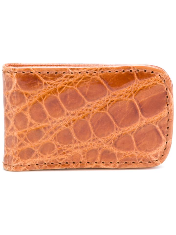 Jason Briggs Crocodile Effect Money Clip - Brown