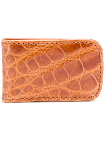 Jason Briggs Crocodile Effect Money Clip - Brown