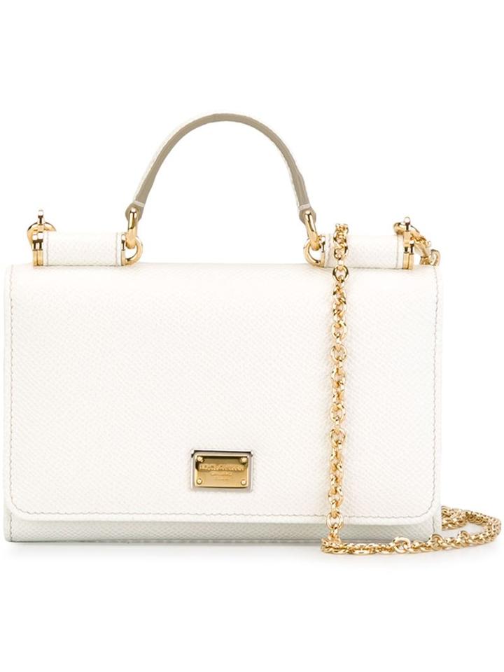 Dolce & Gabbana - Mini 'von' Wallet Crossbody Bag - Women - Leather - One Size, White, Leather