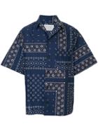 Kolor Embroidered Short-sleeve Shirt - Blue