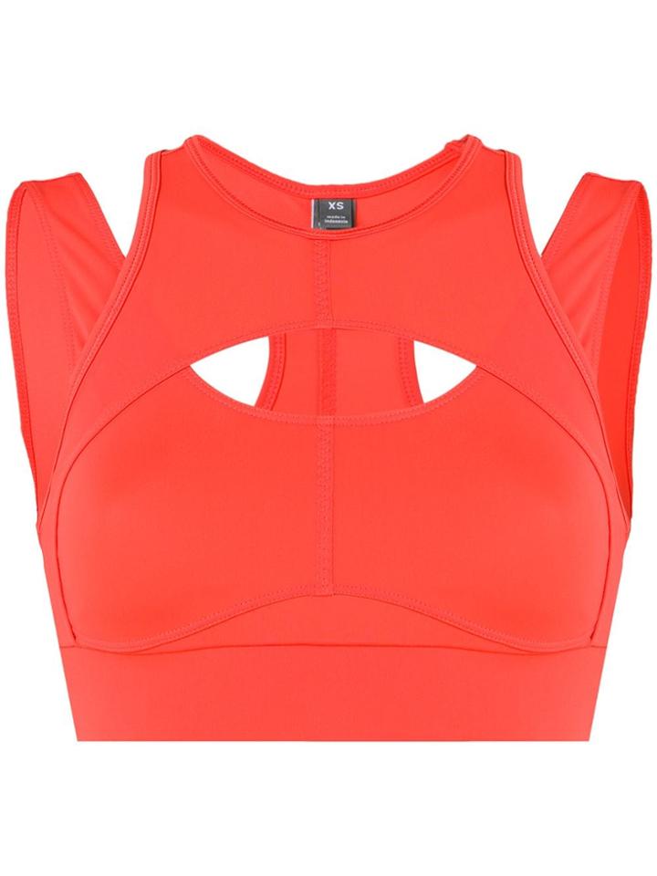 Adidas By Stella Mccartney Cropped Compression Top - Orange