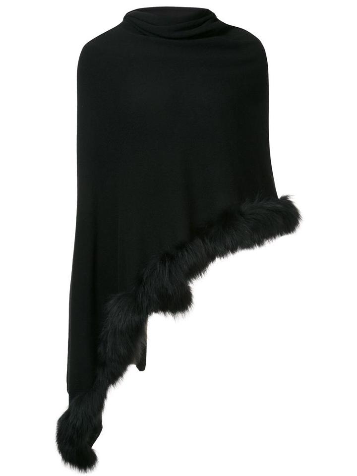 Magaschoni Wrap Around Scarf, Women's, Blue, Fox Fur/cashmere