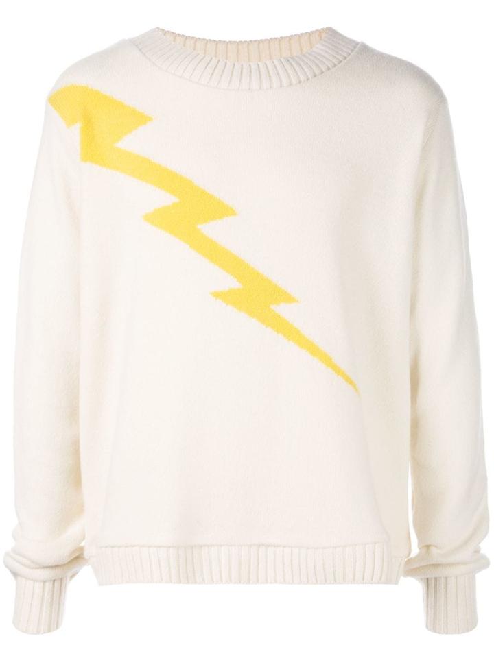 The Elder Statesman Cashmere Lightning Bolt Sweater - Neutrals