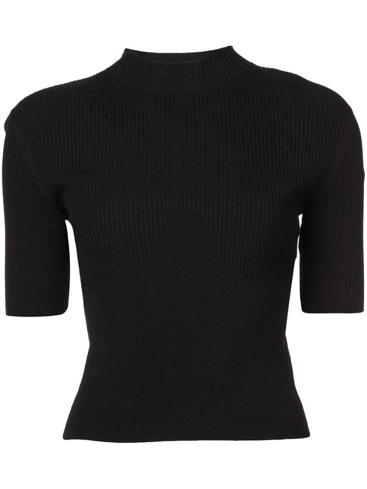 Dion Lee Ribbed Crop Top - Black