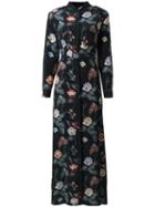 Equipment Floral Print Maxi Dress, Women's, Size: Small, Black, Silk