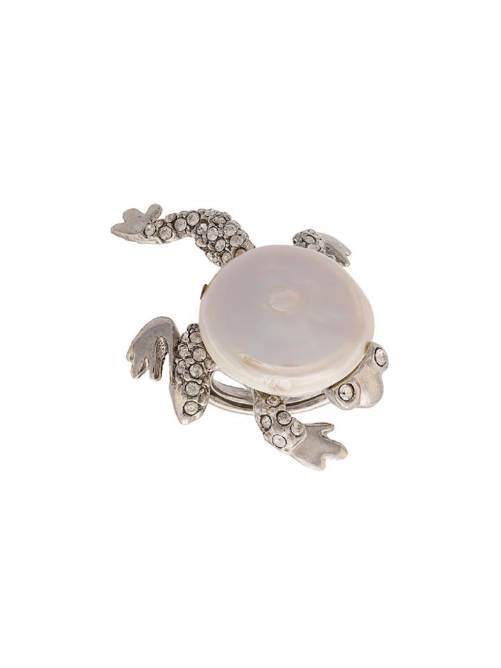Oscar De La Renta Critters Frog Ring - Grey