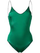Oseree - Travaille Swimsuit - Women - Cotton/nylon/polyamide/spandex/elastane - M, Green, Cotton/nylon/polyamide/spandex/elastane