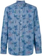 Mc2 Saint Barth Palm Tree Print Shirt - Blue