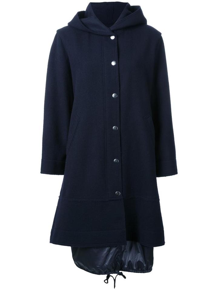 En Route Hooded Long Coat, Women's, Size: 1, Blue, Wool
