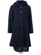 En Route Hooded Long Coat, Women's, Size: 1, Blue, Wool