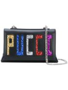 Emilio Pucci - Pucci Glitter Shoulder Bag - Women - Calf Leather - One Size, Black, Calf Leather