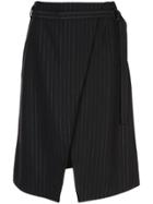 Kenzo Pinstripe Wrap Skirt - Black
