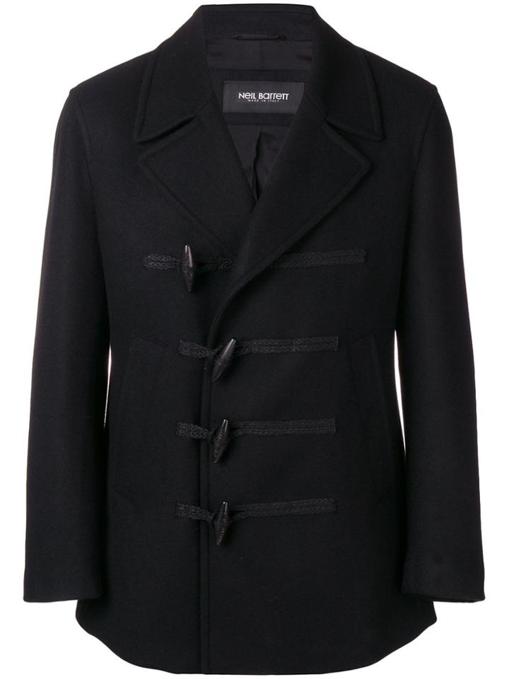Neil Barrett Toggle Fastening Coat - Black