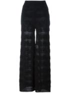 M Missoni Wide Leg Trousers, Women's, Size: 42, Black, Polyester/viscose/virgin Wool