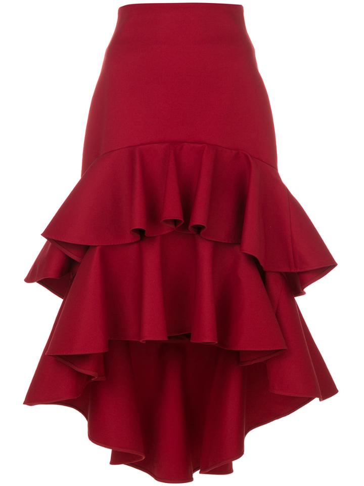 Alexis Ruffled Skirt - Red