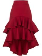 Alexis Ruffled Skirt - Red
