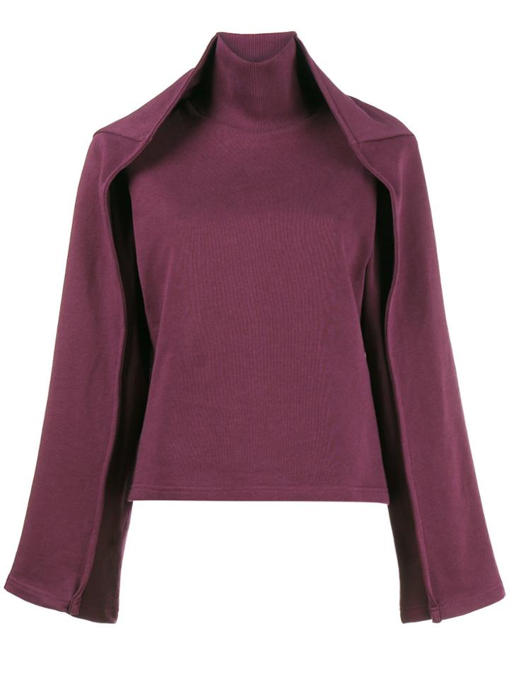 Y / Project Sweatshirt With Double Layer Sleeves - Pink & Purple