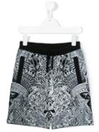 Philipp Plein Kids Printed Track Shorts, Boy's, Size: 12 Yrs, Black