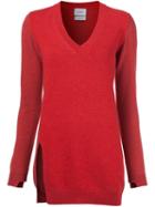 Barrie Cashmere V-neck Jumper, Women's, Size: Large, Red, Cashmere