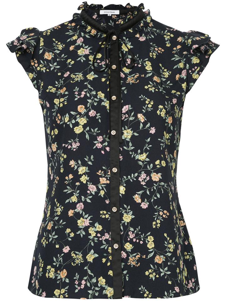 Guild Prime Floral Printed Buttoned Blouse - Blue