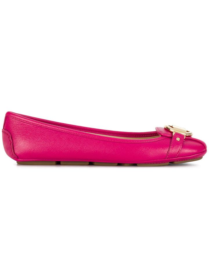 Michael Michael Kors Logo Detail Ballerina Flats - Pink & Purple
