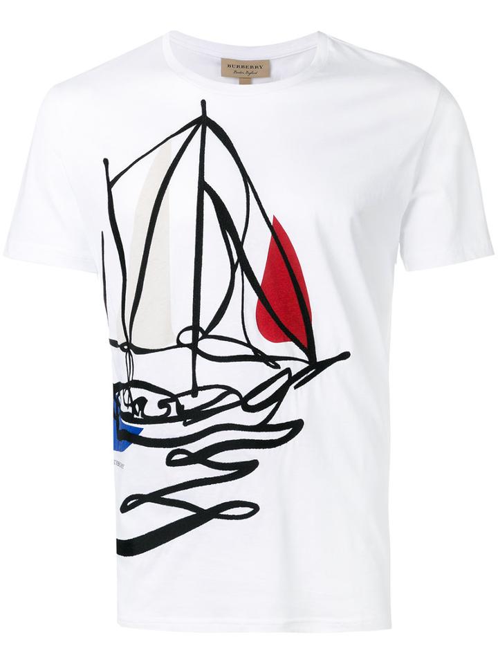 Burberry - Boat Print T-shirt - Men - Cotton - M, White, Cotton