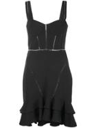 Jonathan Simkhai Flared Ruffle Mini Dress - Black