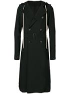 Rick Owens Hooded Trench Coat - Black