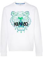 Kenzo Tiger Logo-embroidered Cotton Sweatshirt - White