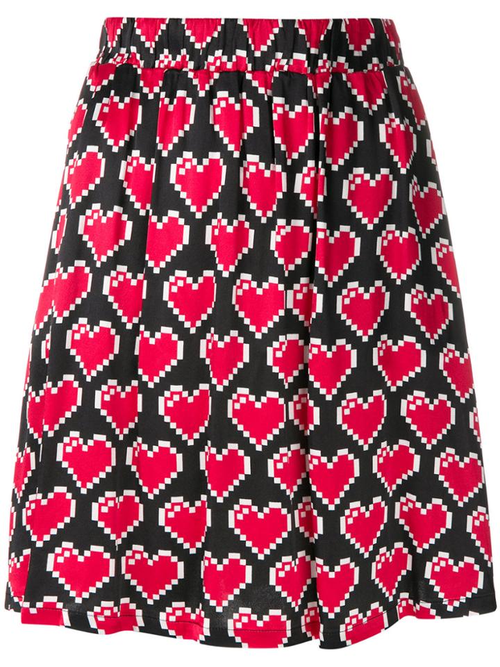 Love Moschino Heart Pixel Skirt - Black