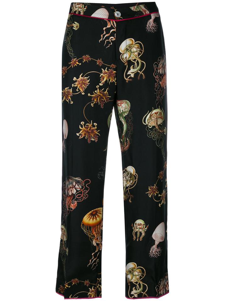 F.r.s For Restless Sleepers Floral-print Trousers - Black
